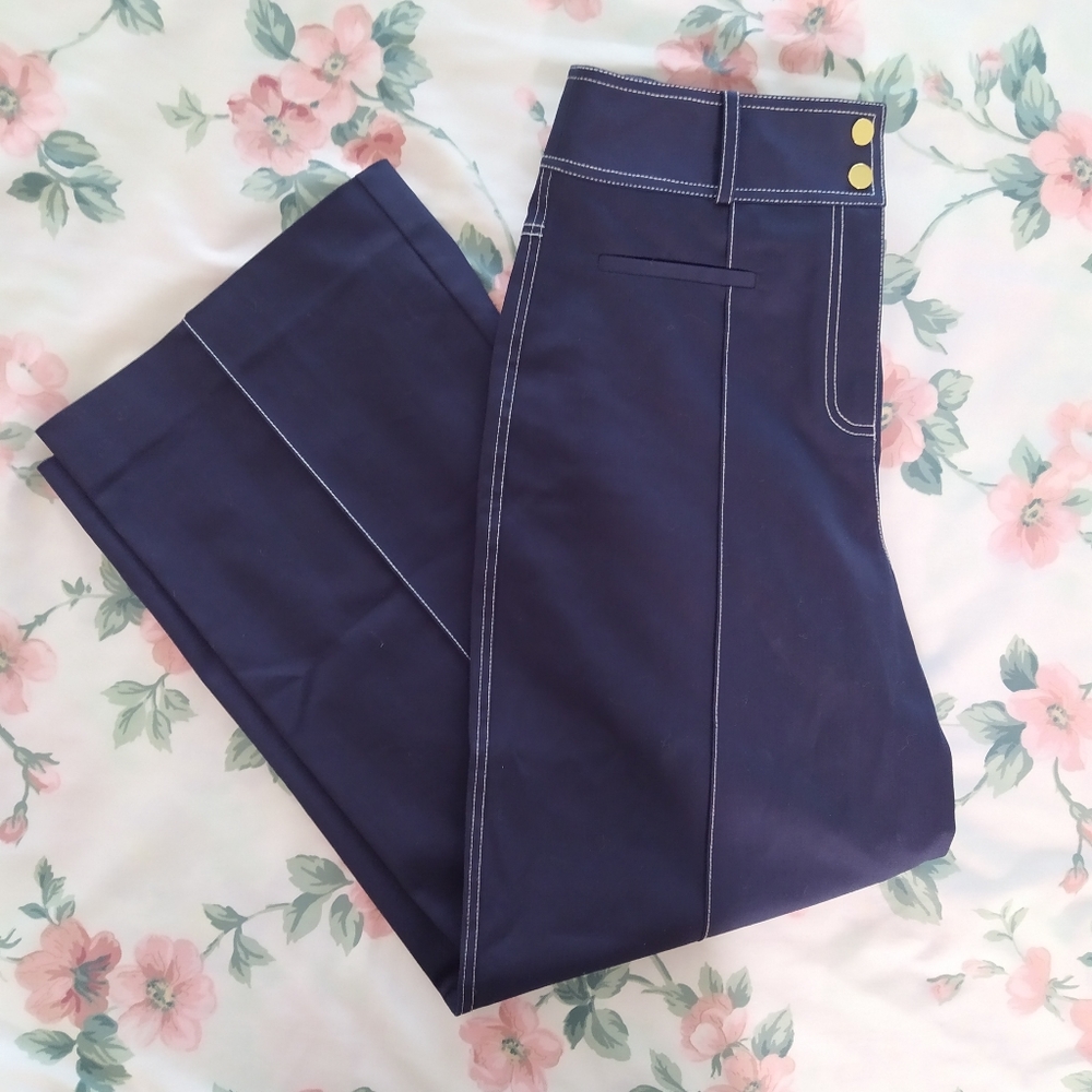 NWOT DVF Wide Leg Dark Denim Trousers Diane Von F